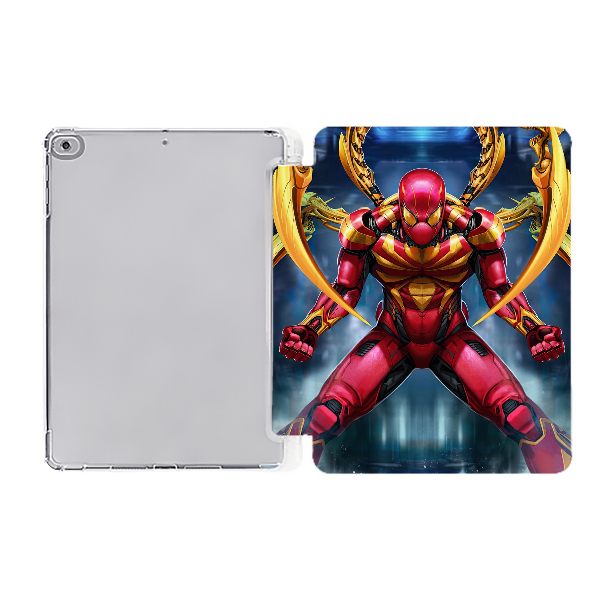 （画像用） Spider Man スパイダーマン IPad ケース ペン収納付き 三つ折りスタンド PUレザー×シリコン 対応機種9.5/10.5/10.9インチ